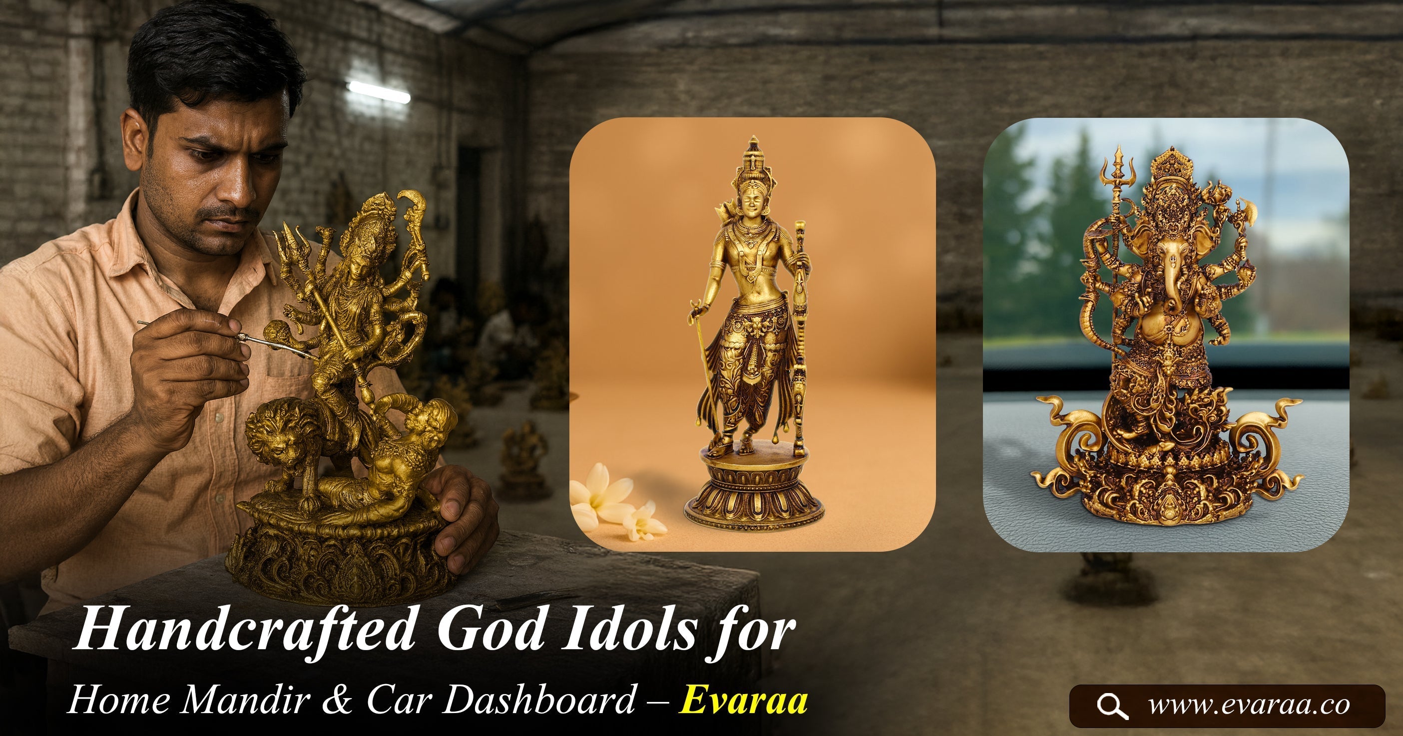 Handcrafted God Idols for Home Mandir & Car Dashboard – Evaraa
