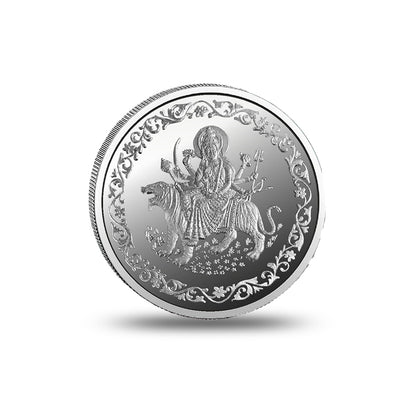 DURGA MATA - OLD DESIGN SILVER COIN 999