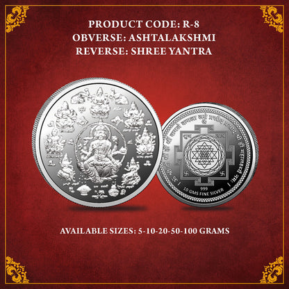 ASHTALAKSHMI SILVER COIN 999
