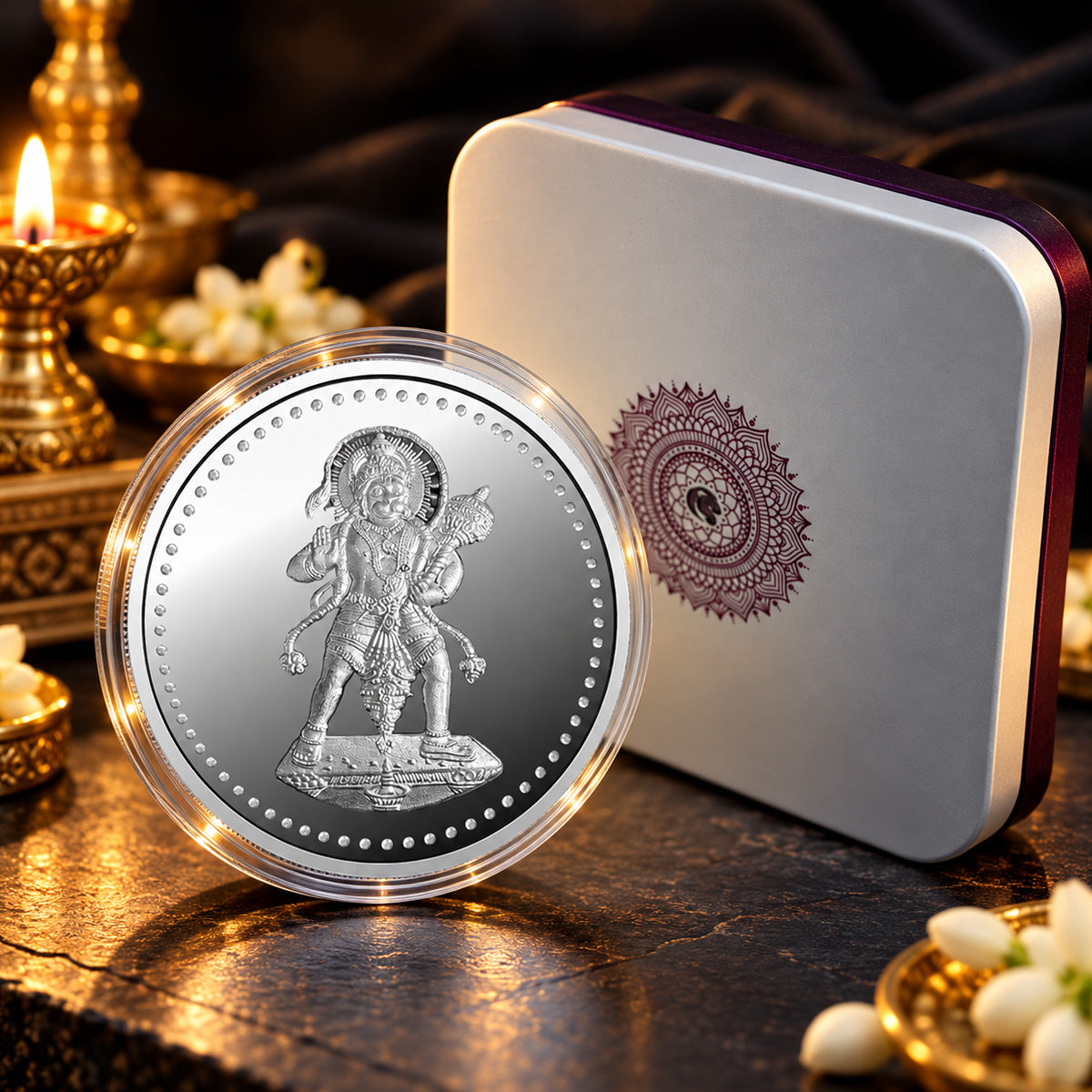 HANUMAN JI - STANDING SILVER COIN 999