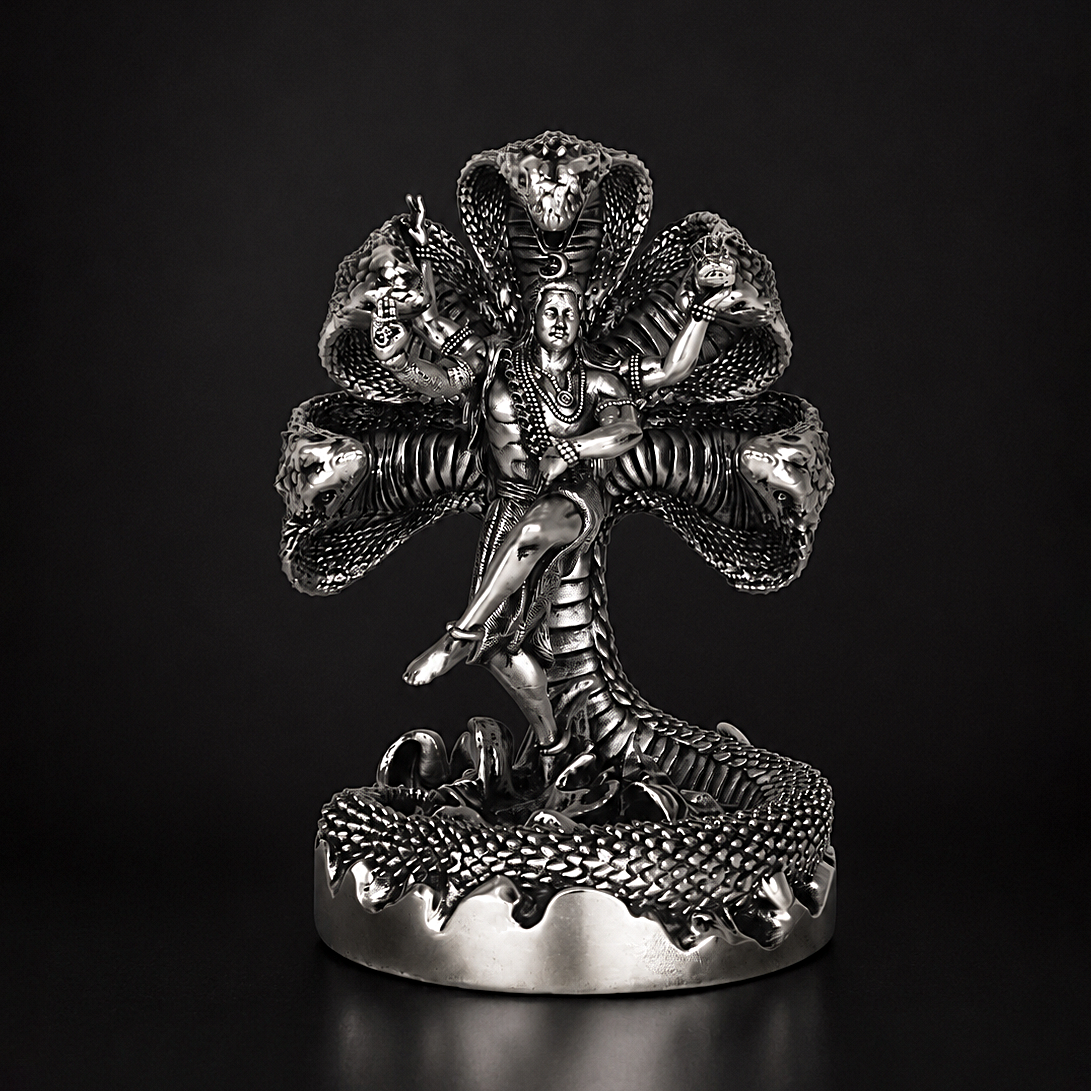 Mystical Shiva with Sheshnag Silver Plated