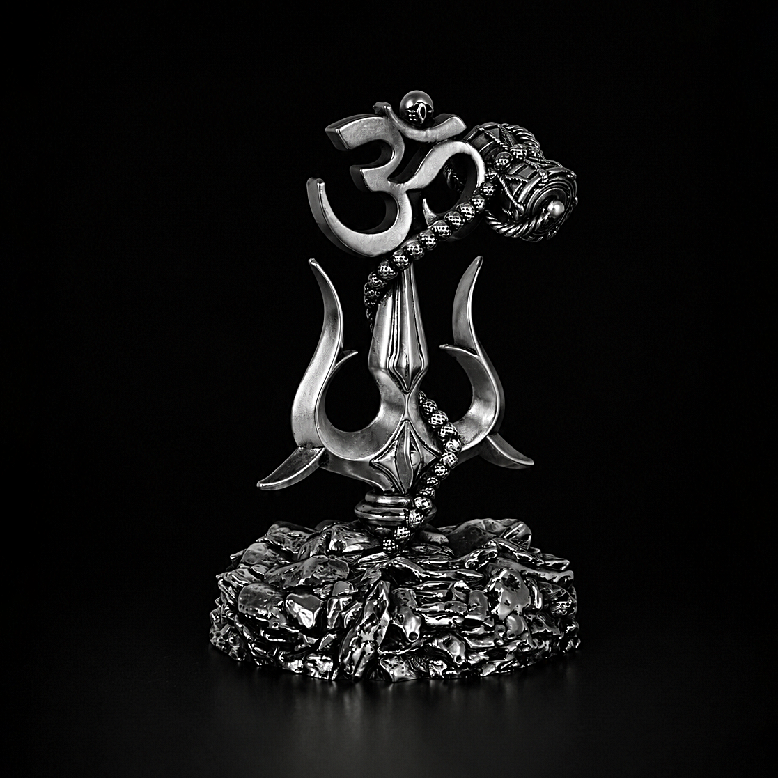 Lord Shiva Trishul Silver Plated