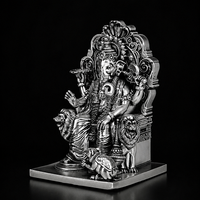 Simhasan Ganesha Silver Plated