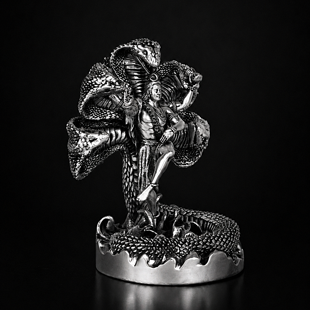 Mystical Shiva with Sheshnag Silver Plated