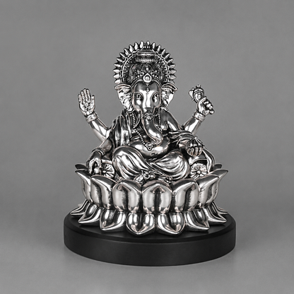 Ganpati Bappa (Lotus Ganesha) Silver Plated