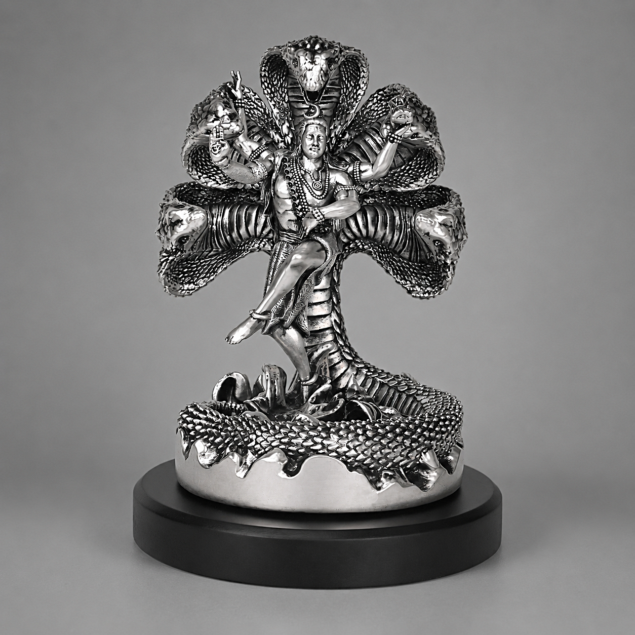 Mystical Shiva with Sheshnag Silver Plated