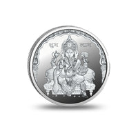 Detailed view of 999 pure silver Ganesh coin