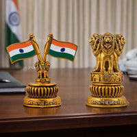 Indian National Flag and Ashok Stambh Combo