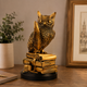 Antique Golden Owl Statue of Wisdom for Home Decor