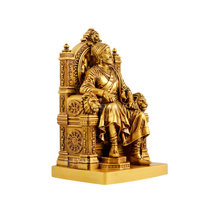 Angled view of Shivaji Maharaj idol with premium finishing details