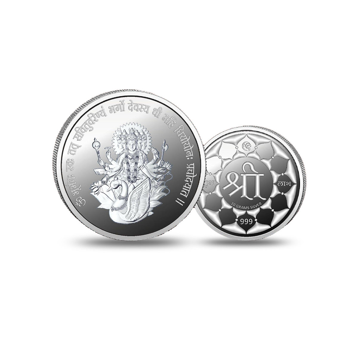 Gayatri Mata Silver Coin 999 Pure Silver Coin