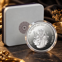 Gayatri Mata Silver Coin 999 with gift box
