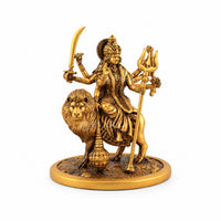 Decorative Goddess Durga idol with lion and multiple arms