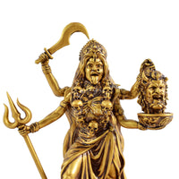 Detailed view of Goddess Kali statue with traditional artwork and finishing