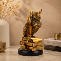 Antique Golden Owl Decorative Statue with Golden Finish