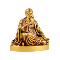 Close-up view of Guru Nanak Dev Ji statue with fine artwork details