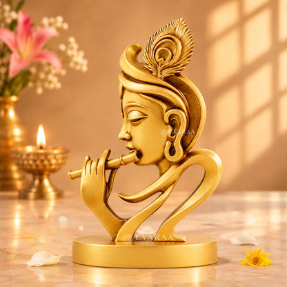 Krishna Idol for Car Dashboard with flute design and elegant finish