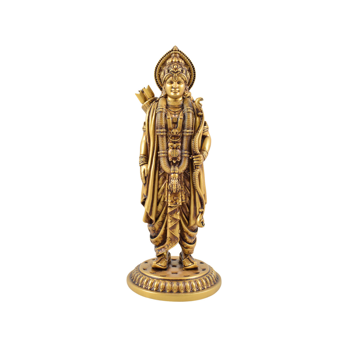 Lakshman Ji standing murti with intricate decorative detailing