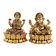 Front view of Laxmi Ganesh Lotus Murti with detailed traditional design
