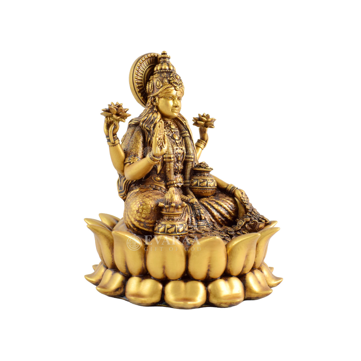 Side view of Laxmi Lotus Idol with premium finishing