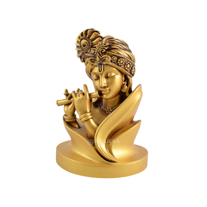 Front view of Lord Krishna Idol showing detailed craftsmanship