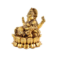 Side view of Lotus Ganesh Murti with premium finishing