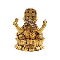 Back view of Lotus Ganesha Idol showing complete design details