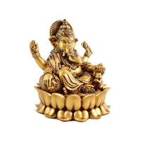 Side view of Lotus Ganesha Idol showing detailed design and finishing