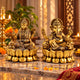 Lotus Laxmi Ganesh Idol with Goddess Lakshmi and Lord Ganesha on lotus