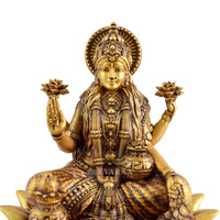Front view of Lotus Laxmi Idol with detailed traditional design
