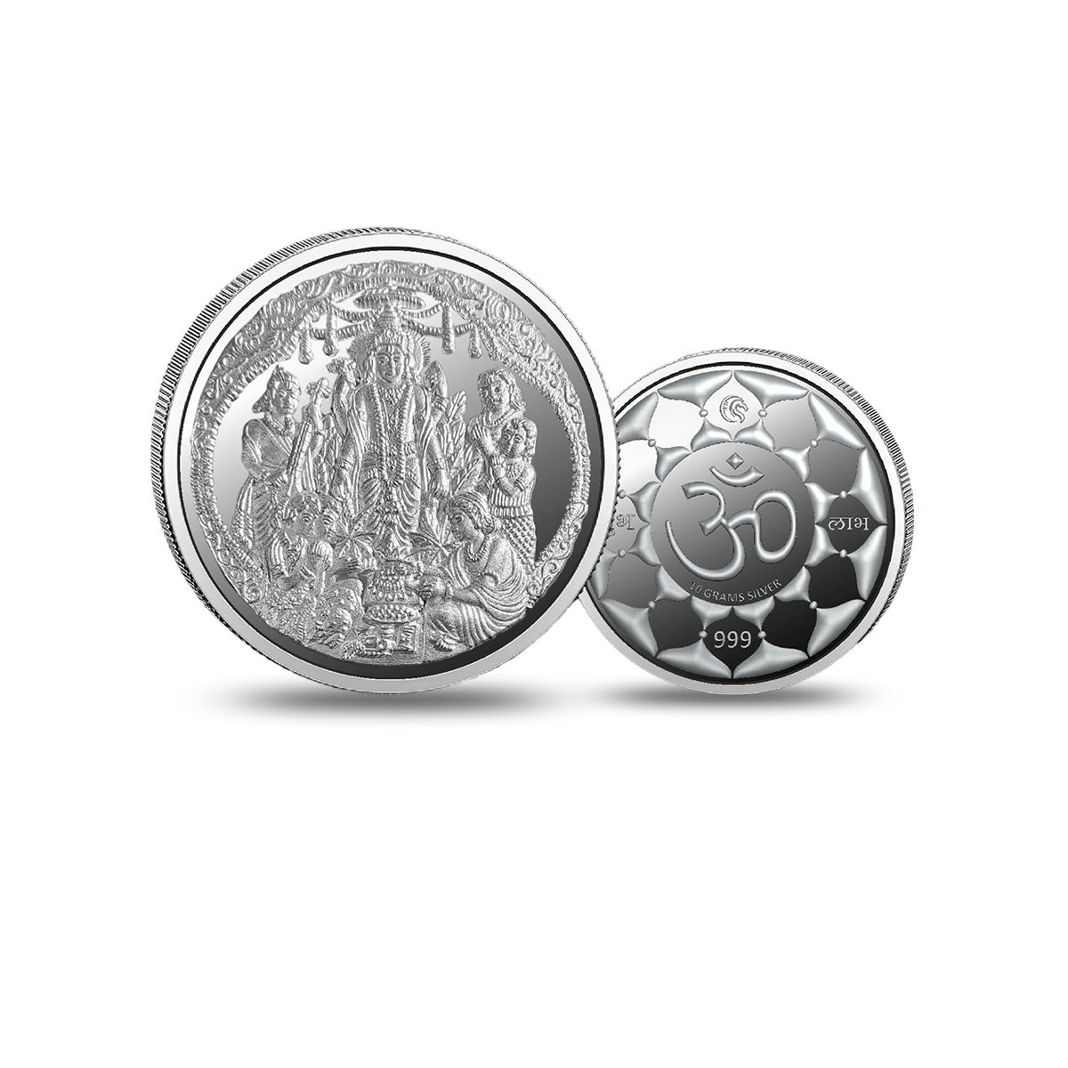 Old Satyanarayana Silver Coin with traditional Lord Satyanarayana design