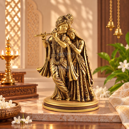 Radha Krishna Idol with beautiful traditional design for home decor
