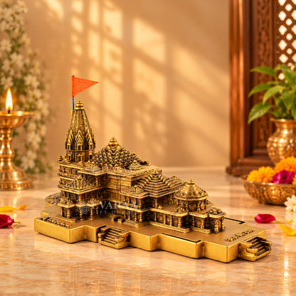 Ram Mandir miniature idol placed on car dashboard