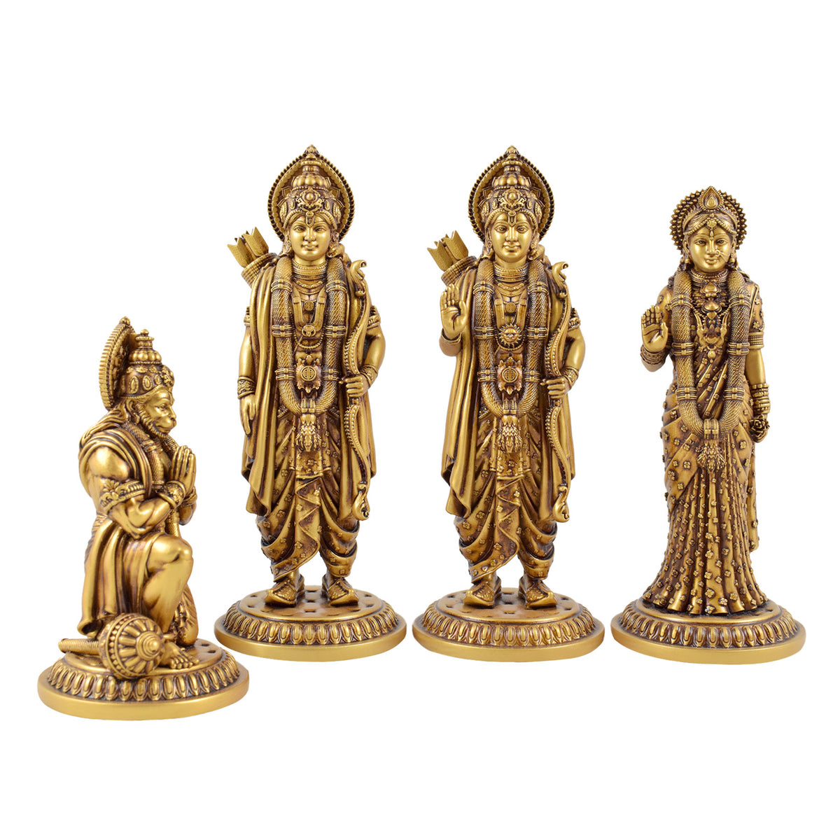 Four-piece Ram Darbar murti set with traditional detailing