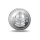 Close view of Santoshi Mata Silver Coin with fine craftsmanship