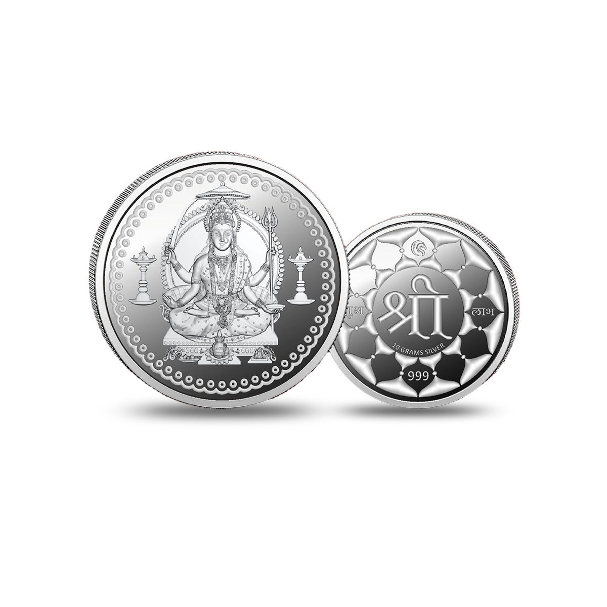 Santoshi Mata Silver Coin 999 purity with Goddess Santoshi Mata design