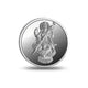 Close view of Saraswati Mata Silver Coin showing fine craftsmanship