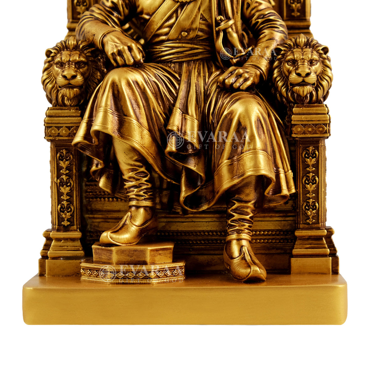 Base detail view of Chhatrapati Shivaji Maharaj Idol with elegant finish
