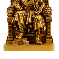 Base detail view of Chhatrapati Shivaji Maharaj Idol with elegant finish