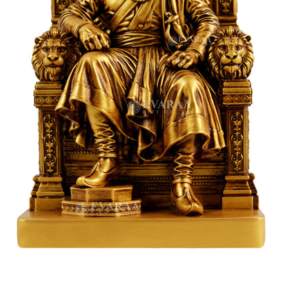 Base detail view of Chhatrapati Shivaji Maharaj Idol with elegant finish
