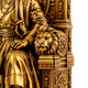 Close detail of Shivaji Maharaj statue showing fine carving and artwork