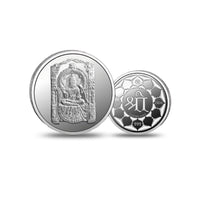 Shringeri Mata Silver Coin 999 showing the front and reverse designs