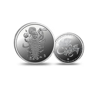 Shrinath Ji Silver Coin 999 showing both sides of the devotional coin