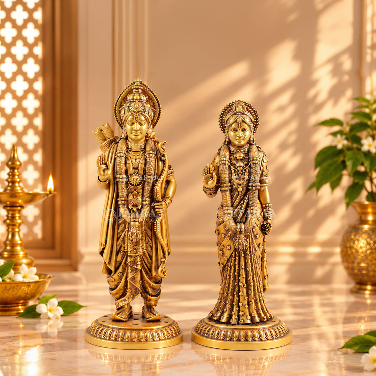 Sita Ram Idol featuring Lord Ram and Mata Sita with traditional design
