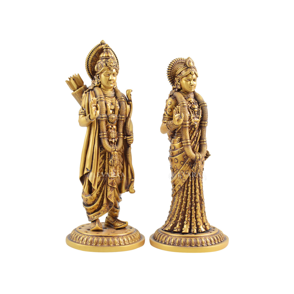 Side view of Sita Ram Idol with elegant finishing details