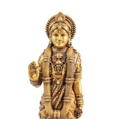 Detailed carving view of Sita Ram Murti with traditional design elements