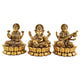 Front view of Laxmi Ganesh Saraswati idol with detailed traditional design