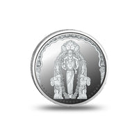 Close-up of Goddess Vasavi Mata design on a 999 silver coin
